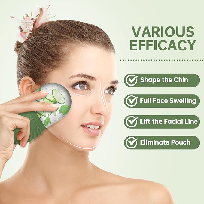 Ice Face Roller, Ice Cube Roller for Face,Facial Beauty Ice Roller Skin Care Tools,De-Puff Eye Bags, Reduce Migraine Pain(Green)