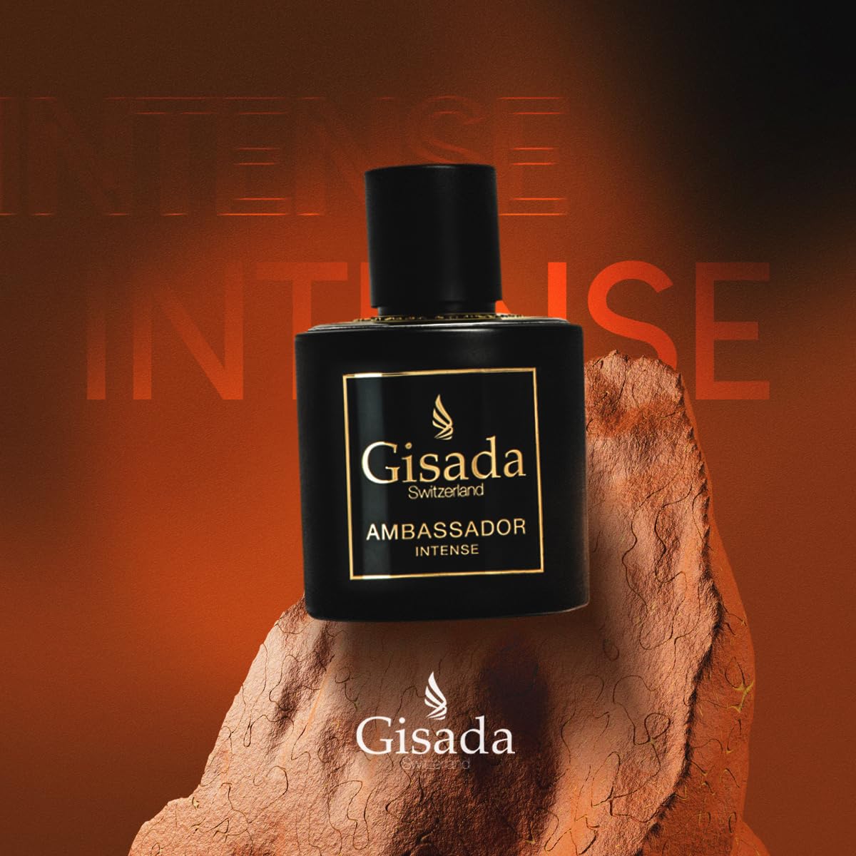 Gisada Ambassador Intense Cologne for Men - Perfume for Men with Strong, Masculine Scent & Classic Fragrance - Lasting Scent with Warm, Citrusy, Spicy, Oriental Notes - Made in Switzerland, 3.3 fl.oz.