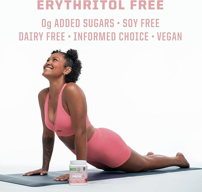 Sunwarrior Vegan Collagen Building Powder Vanilla Flavored 40 Servings & Creatine Monohydrate Powder for Women Berry Lemonade Flavored 50 Servings