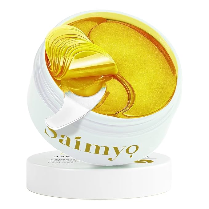24K GOLD Eye Maskโ 60 Pcs - Gold Under Eye Mask Retinol & Collagen - Puffy Eyes and Dark Circles Treatments โ Look Younger and Reduce Wrinkles and Fine Lines Undereye, Improve and Firm eye Skin