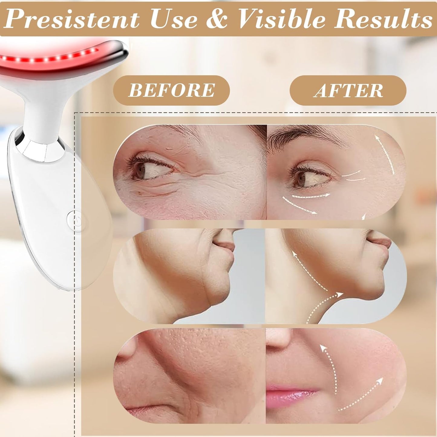 Facial Massager for Women and Men – Face Roller for Skin Tightening, Wrinkle Reduction, Anti-Aging, Face Lifting, Skin Care, Beauty Tool for Jawline, Neck Massager, Rechargeable Home Spa Device,