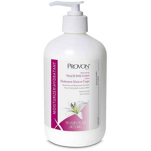 GOJO PROVON Moisturizing Hand and Body Lotion, 16 fl oz Lotion Pump Bottle (Pack of 12) - 4235-12
