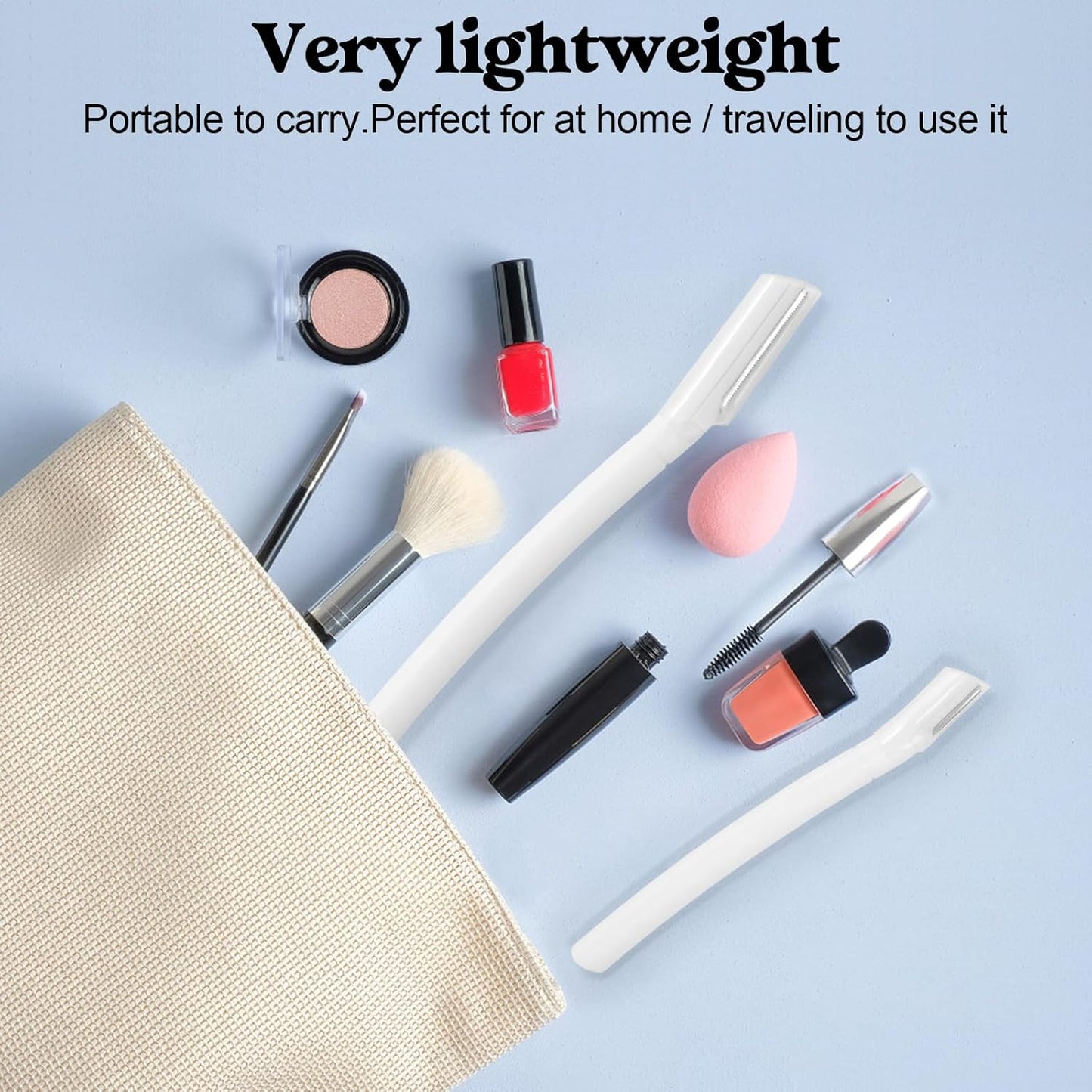 6 PCS Eyebrow Razor Set, White Face Razor for Women and Men, Multipurpose Dermaplaning Tool, Eyebrow Hair Trimmer, Face Shaver with Protective Cover, 3 Pcs Long Handles and 3 Pcs Short Handles