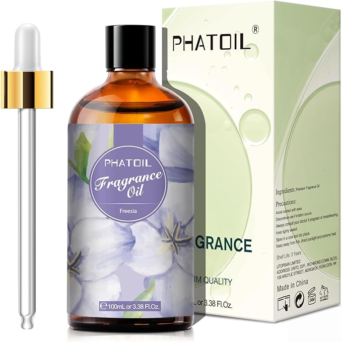 3.38FL.OZ Freesia Fragrance Oils for Aromatherapy, Essential Oils for Diffusers for Home, Perfect for Diffuser, DIY Candle and Soap Making, DIY Scented Products - 100ml