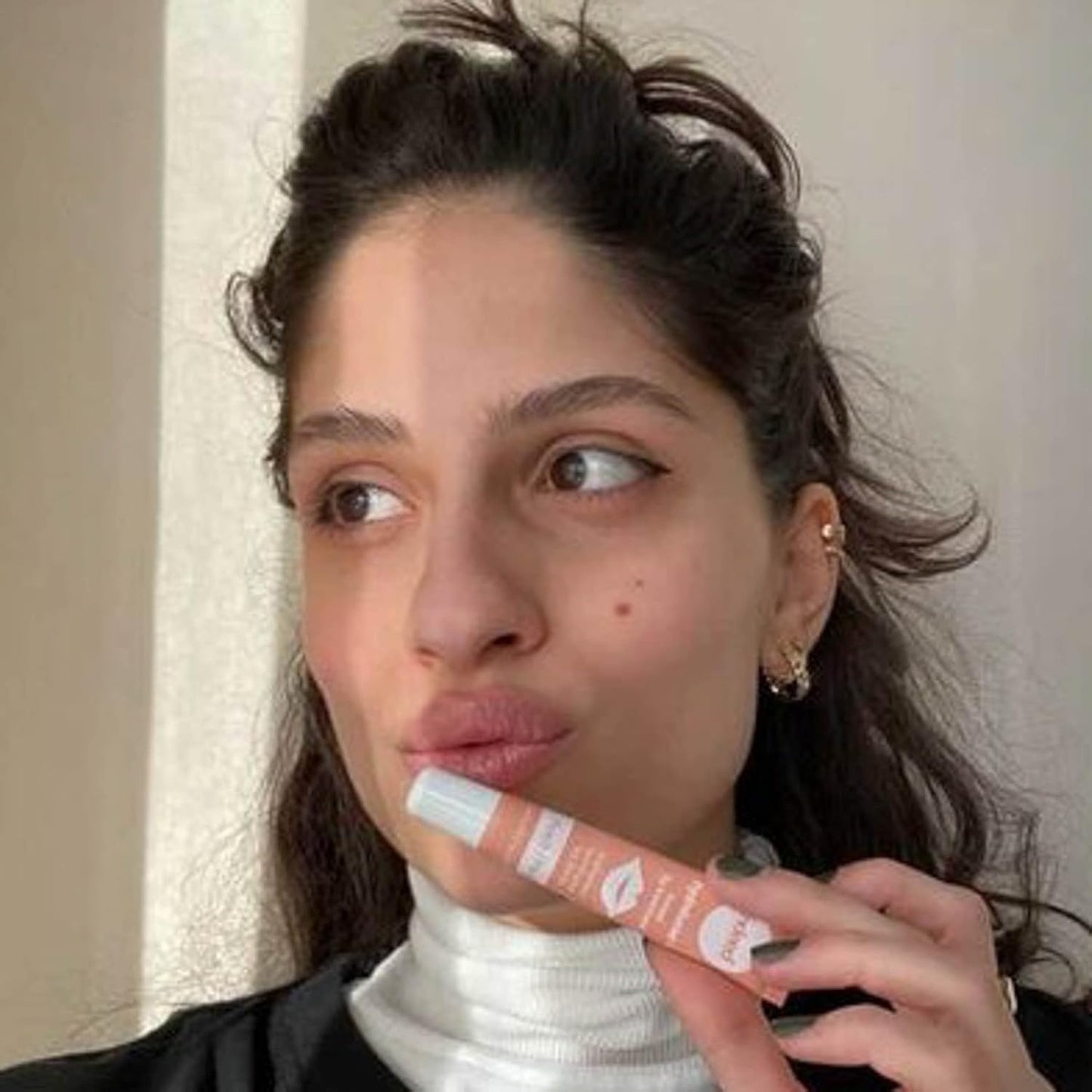 INDEED LABS Hydraluron + Tinted Lip Treatment, Hydrating Anti-Aging Lip Balm Treatment for Smooth Lips with Natural, Subtle Color, 9ml (Peach)