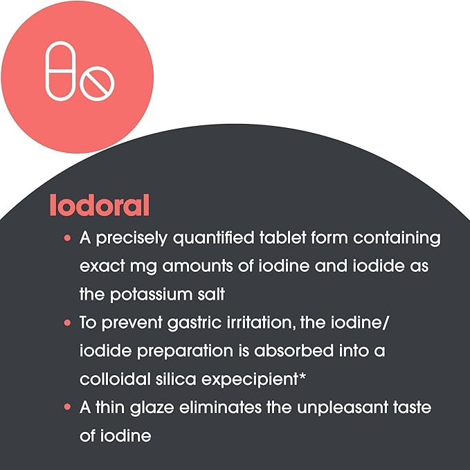 Optimox Iodoral 12.5mg Supplement – Iodine for Thyroid Support, Potassium Iodide Tablets, Lugol Solution, Daily Vitamins & Minerals - 90 Count