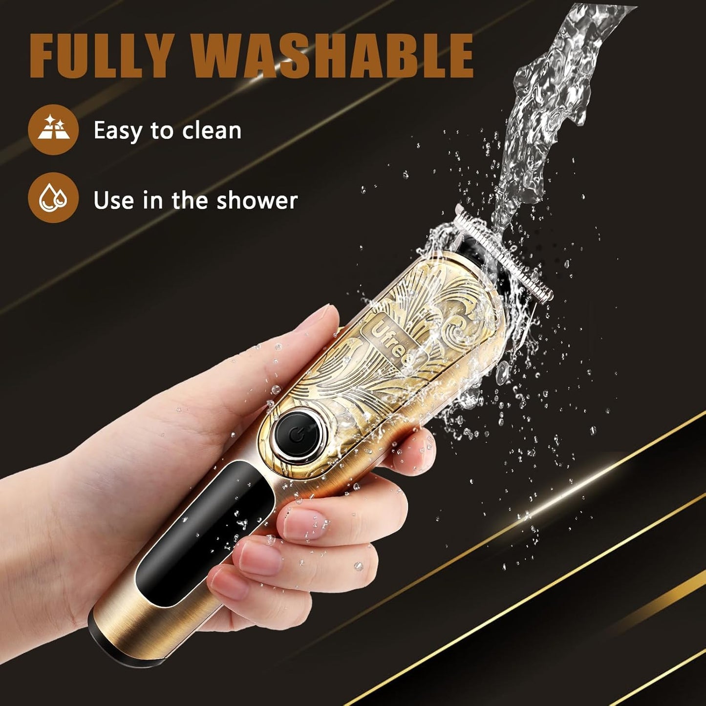 Ufree Gifts for Men, Beard Trimmer with Charging Stand, IPX7 Waterproof Electric Razor Shavers for Men, Clippers for Hair Cutting, Mens Grooming Kit for Mustache Nose Facial Body