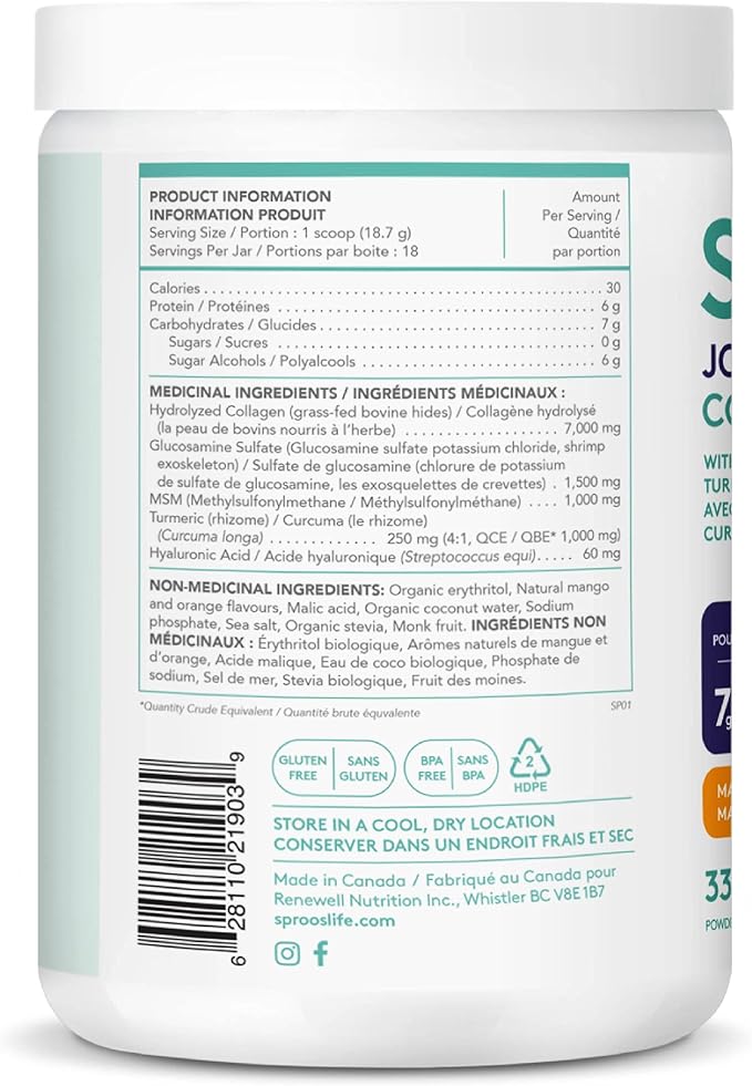 SPROOS Joint Collagen Mango Turmeric 337g