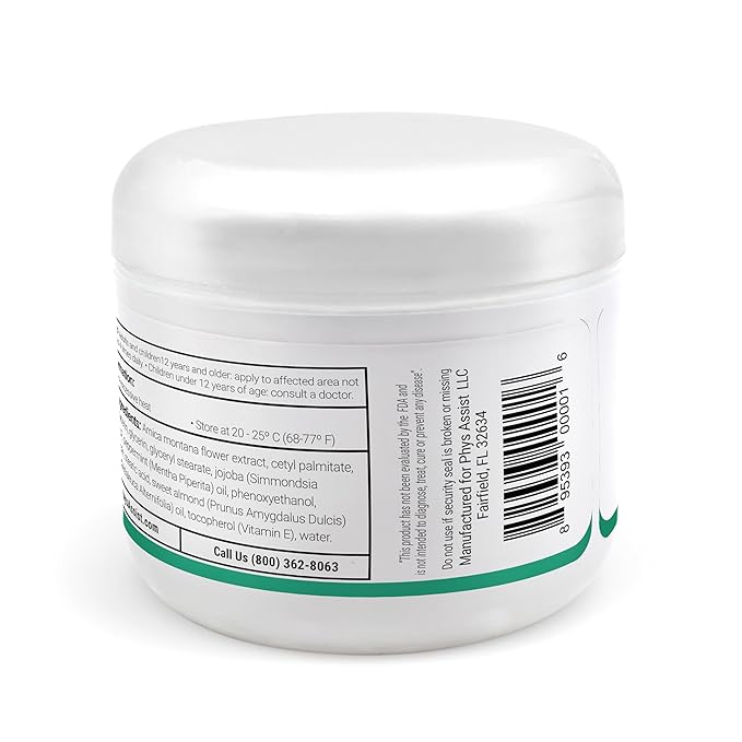 PhysAssist Soothing Foot Cream to Feet and Legs. 4 oz Jar