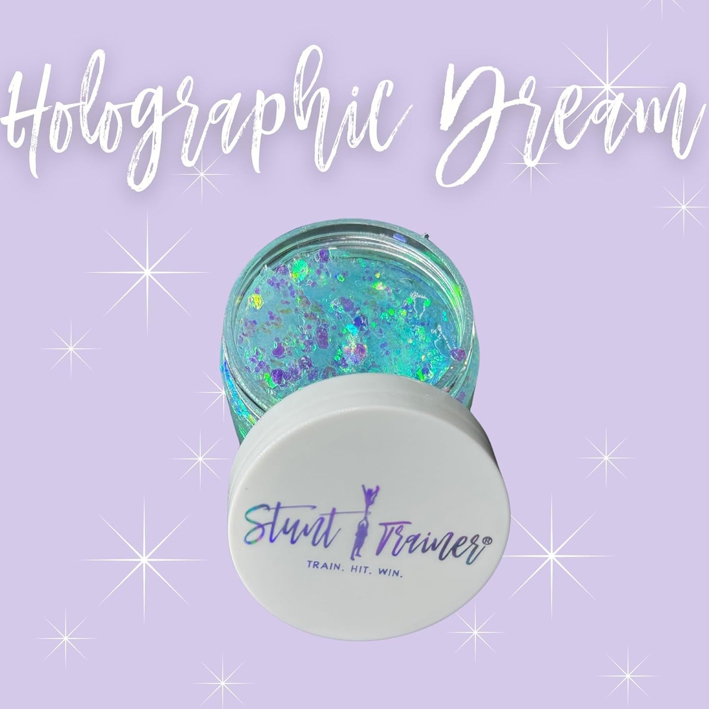 Stunt Trainer Cheer Glitter Face Body Makeup Peel Off Gel Chunky Holographic 15 Colors 1.6oz Vegan Cruelty Free Nontoxic Cheerleader Cheerleading Makeup