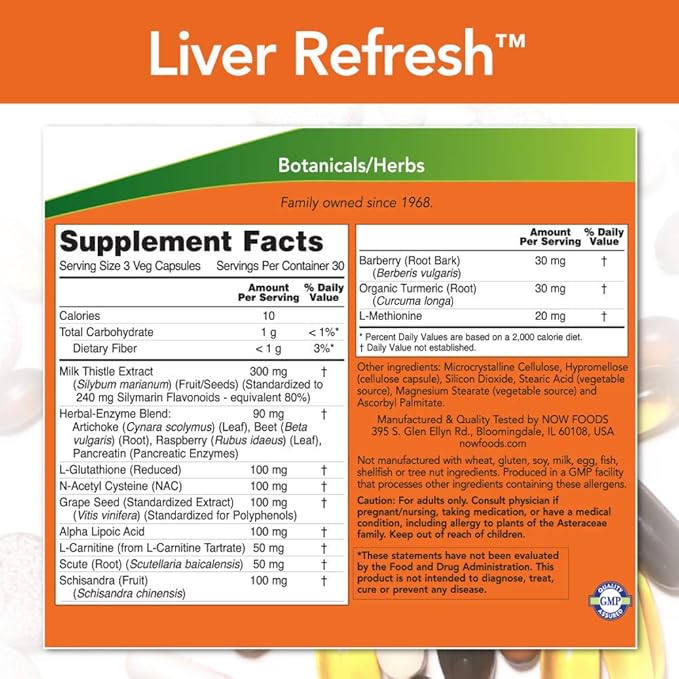 NOW Supplements, Liver Refresh™ with Milk 90 Veg