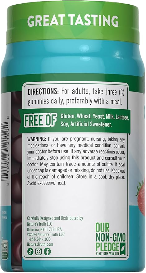 Nature's Truth Multi Collagen Gummies | Type I, II, III, V, X | 60 Count | Non-GMO & Gluten Free Complex Supplement | Mixed Fruit Flavor