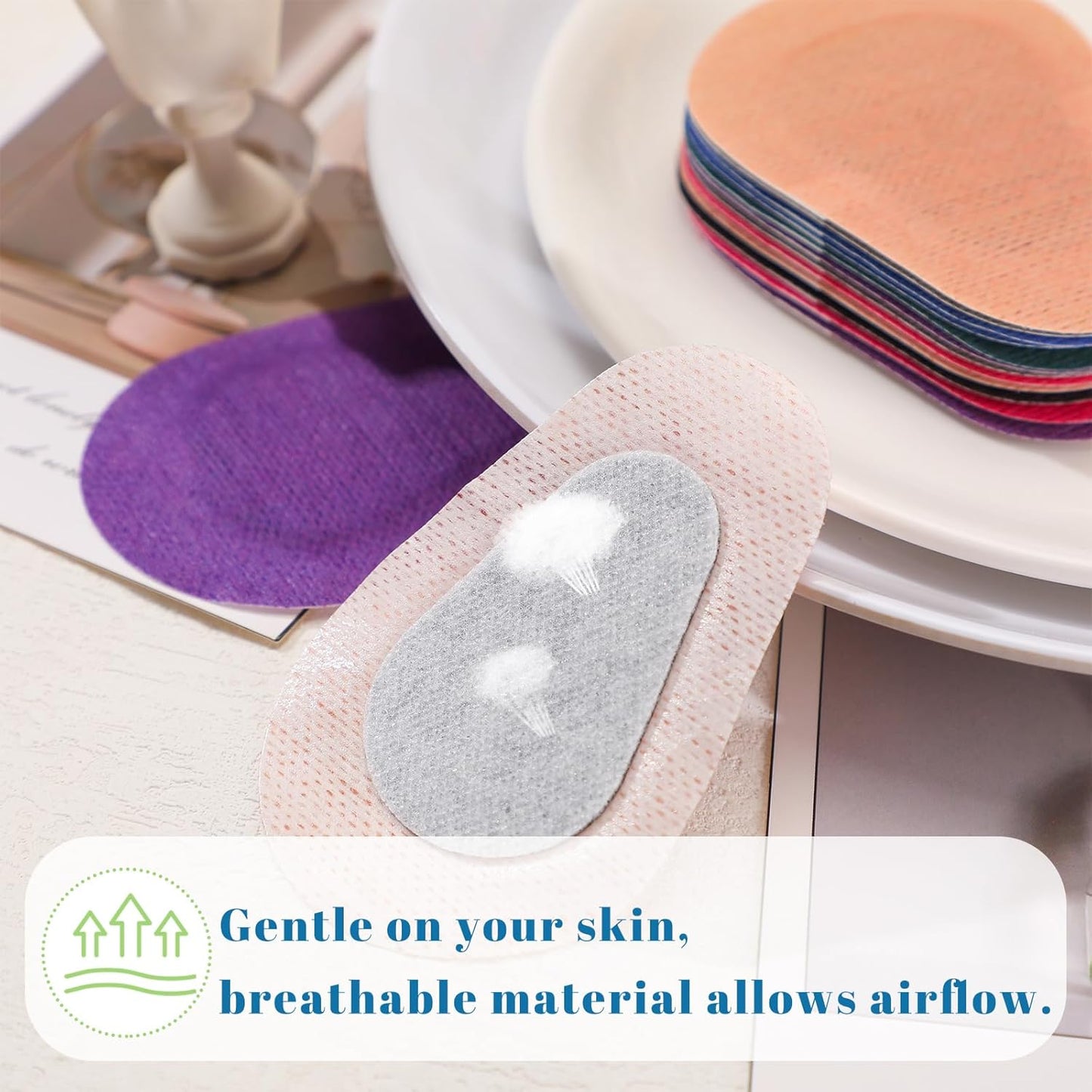 Panitay 40 Pcs Adhesive Eye Patches for Adults Disposable Breathable Medical Eye Patch for Amblyopia Lazy Latex Free Adhesive Bandages for Men(3.3 x 2.3 Inch,Multicolor)