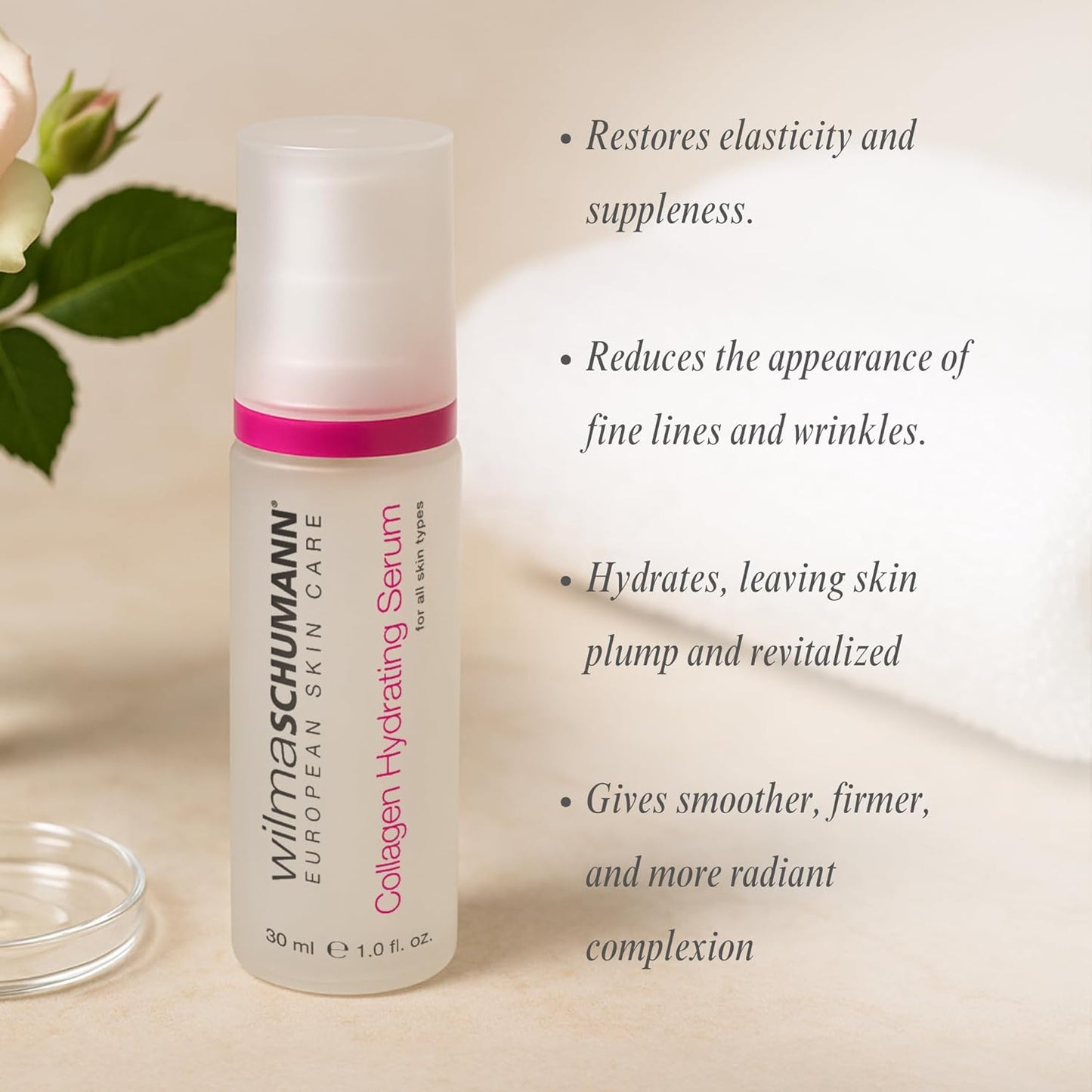 Wilma Schumann Collagen Hydrating Serum, Face Serum, Collagen for Women, 1oz