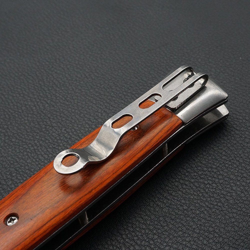 Pocket Folding Flick Hair Comb For Beard, Mustache, Head Black Pearl Handle ~ Mens Pocket Comb stainless steel spring jump Brush Salon Beauty Tool