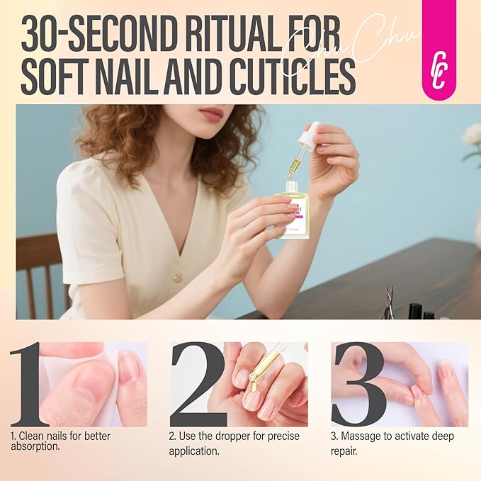 CHUCHU Nai Repair Serum: Natural Plant Growth and Strengthening Serum with Honey Milk Scent - Nail Cuticle Care for Women Men Home Salon Gift