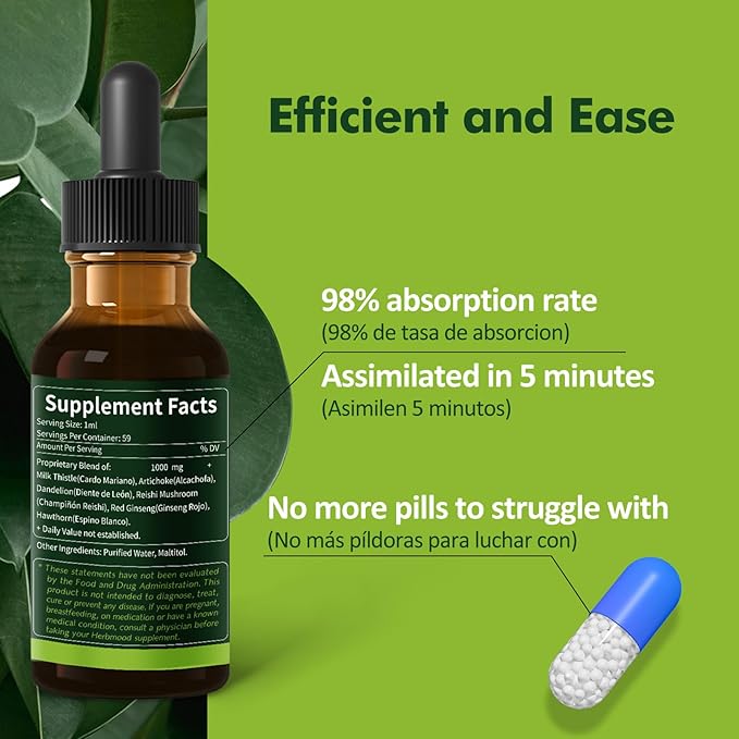 Milk Thistle Liver Detox Drops, Cardo Repair.6oz