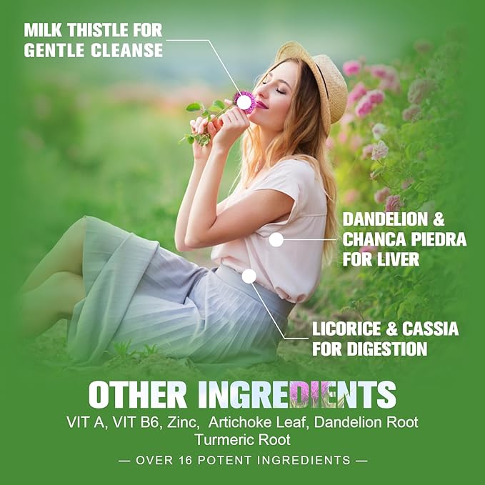 Liver Health Support Liquid-Liver Cleanse Detox 1000mg Milk 500mg Artichoke 17x Potent 1Fl Oz