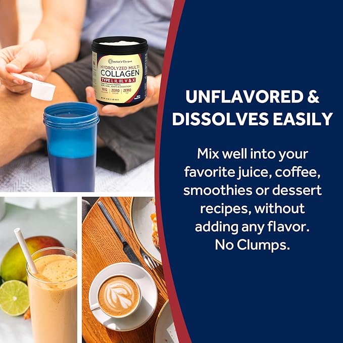 Doctor's Recipes Multi Collagen Peptides Powder 16oz and Multi Collagen Capsules 90 Caps