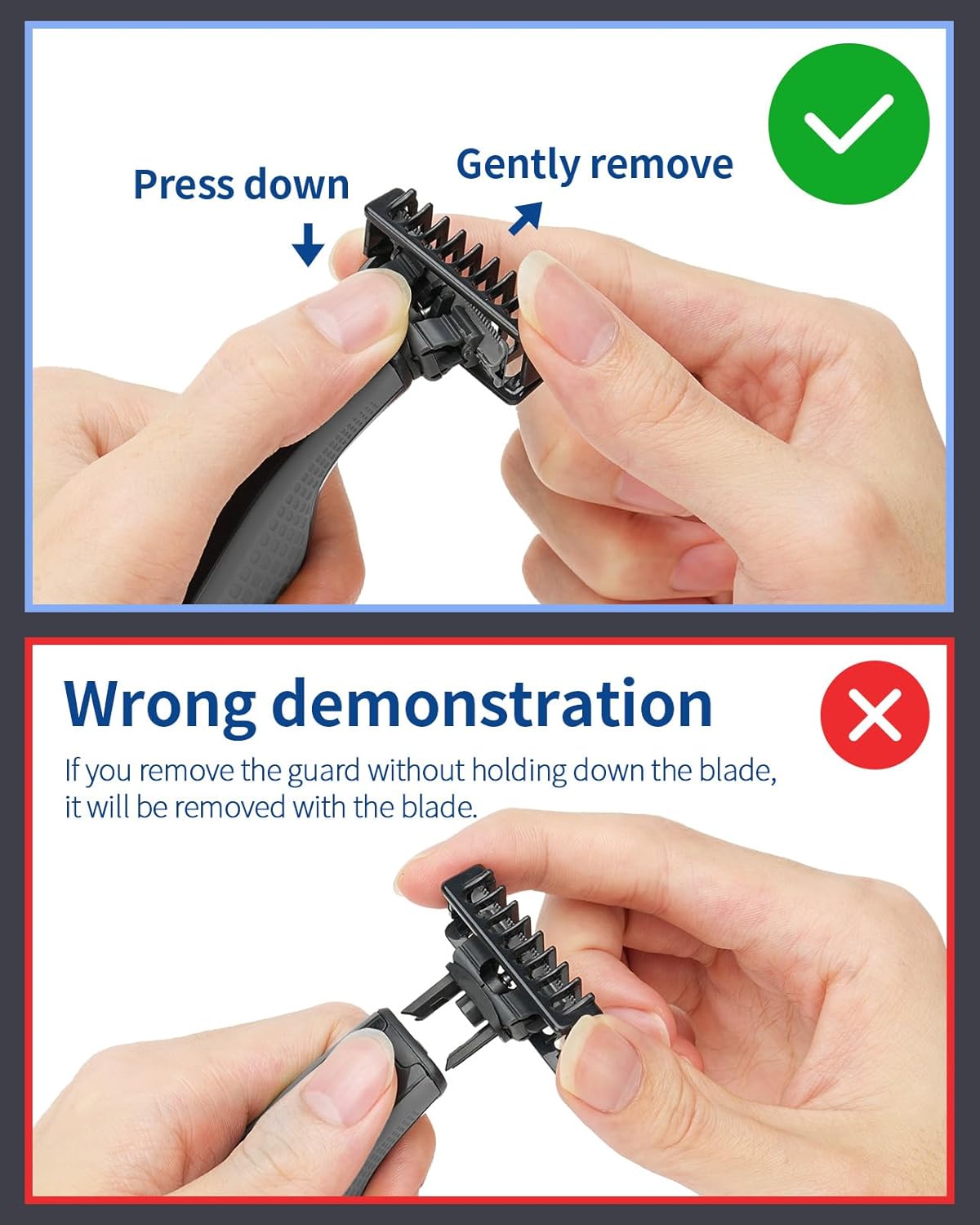 Double-Sided Guard Combs Compatible with O Blade QP2724 QP2520 QP2530 QP2620 QP2630 Pro 360 Series Facial Hair Clippers Beard Trimmer, 4 Combs of 1/2/3/5 mm Attachments Kit