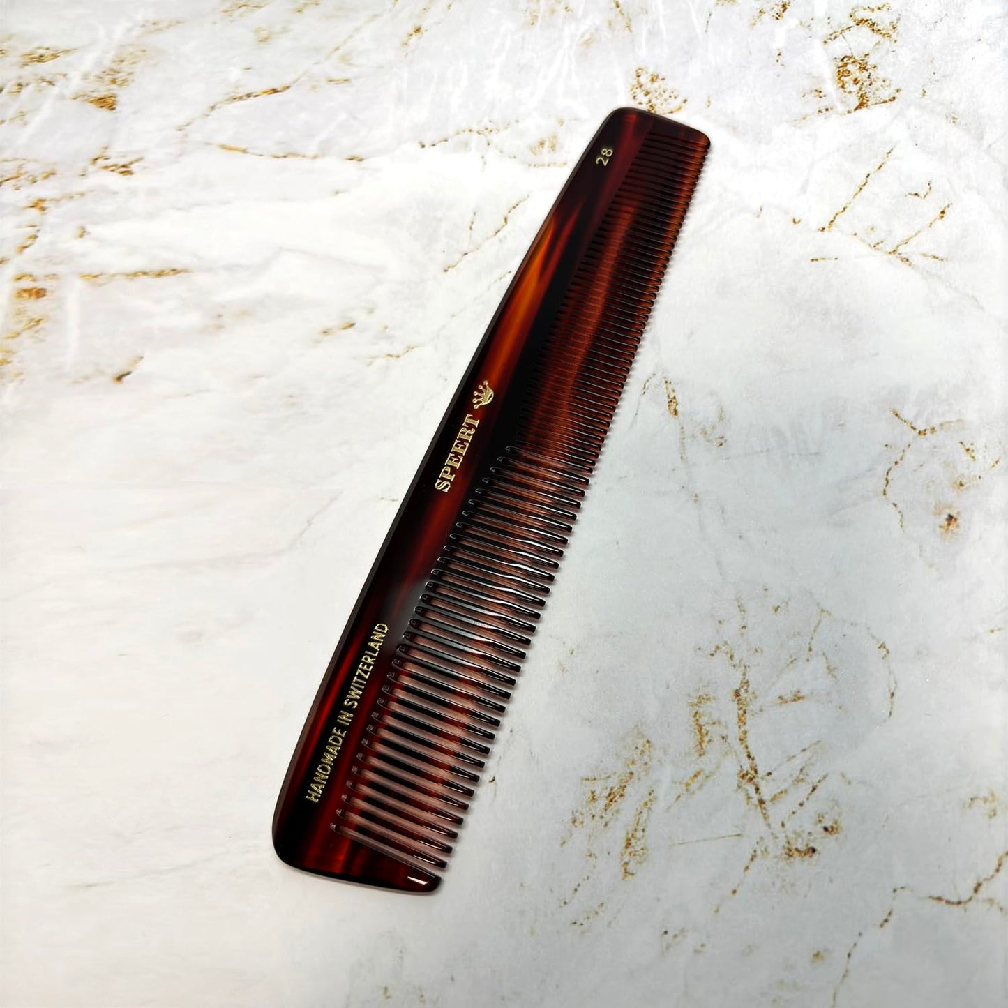 #28 Handmade Wide Narrow Tooth Comb Tortoise Havana Acetate Thick Coarse Curly Thin Fine Straight Hair Detangling Parting Grooming Teasing Hair Styling Hairdresser Barber Hairdressing Wet Dry