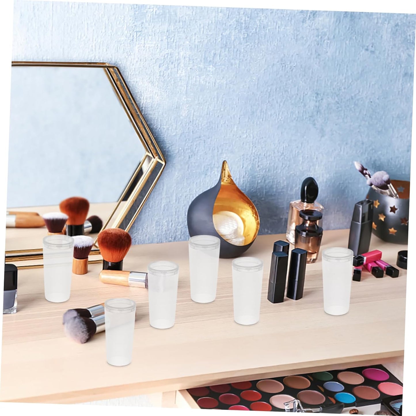 10Pcs Makeup Brush Holder Transparent Makeup Brush Covers Protective Guards for Dust and Pollutants for Travel and Everyday Use Durable and Easy to Clean
