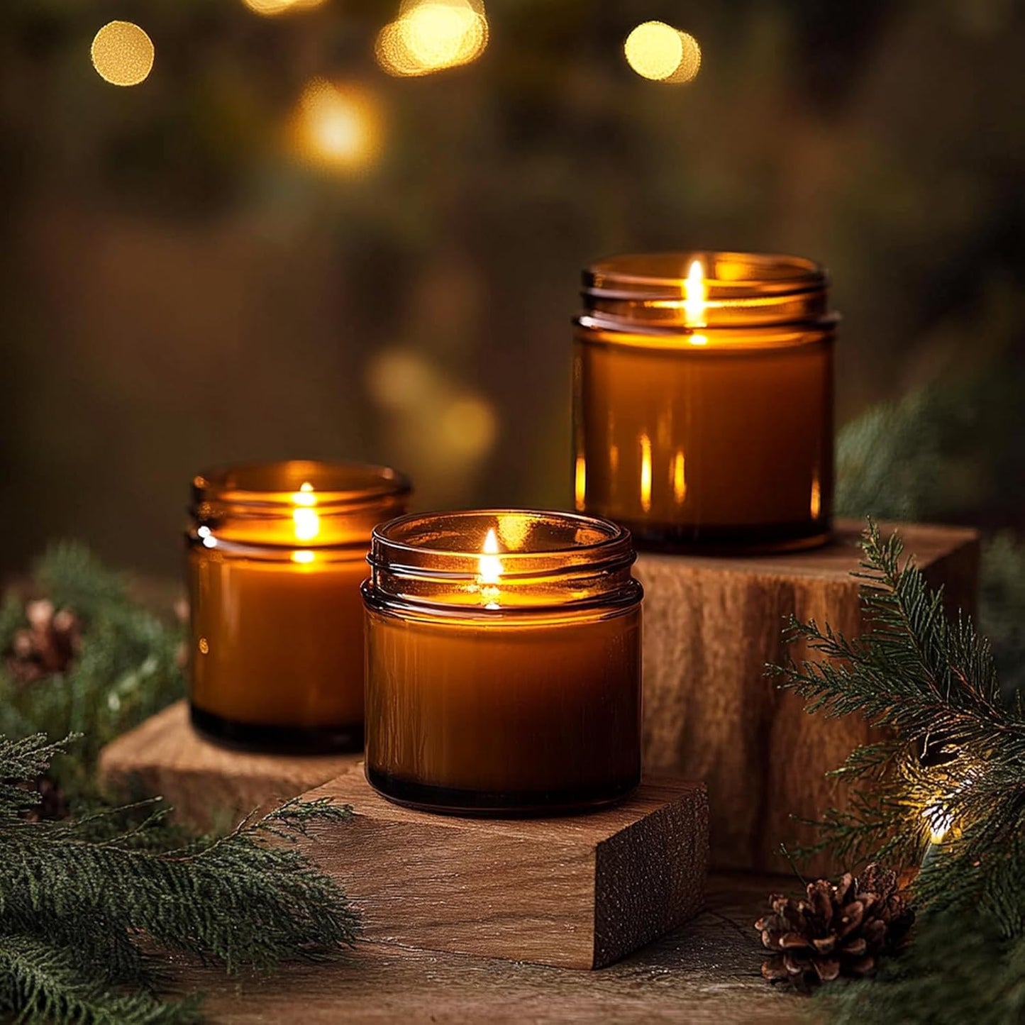 KEYWING 4oz Small Glass Jars with Black Lids, 36 Pack Amber Empty Cosmetic Containers Round Glass Jar with Inner Liners for Creams, Lotions, Ointments and Powders