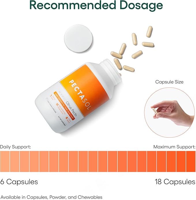 PectaSol Modified Citrus Pectin – 270 Capsules – Total-Body Health Supplement to Support the Heart, Immune System, Inflammation Response & Healthy Aging + Maintain Healthy Galectin-3 Levels