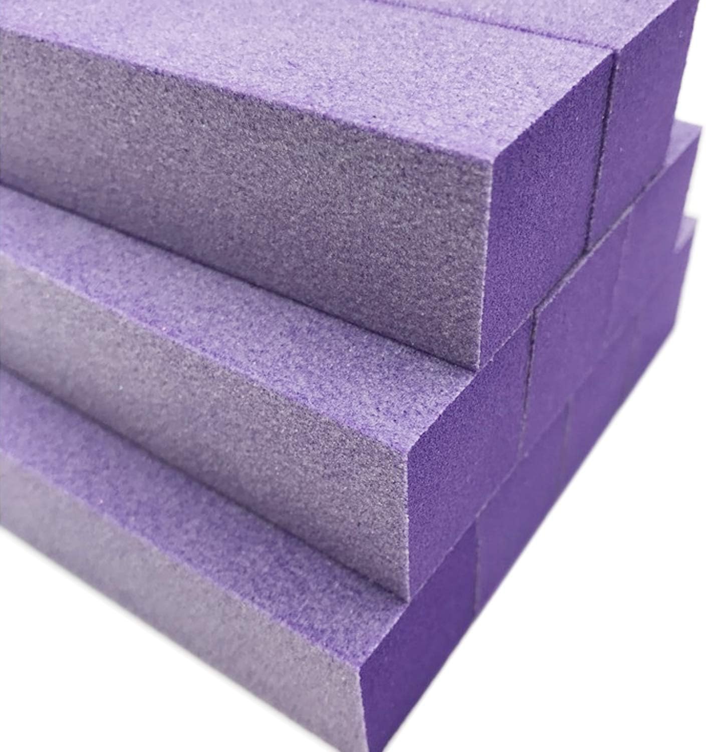 Maccibelle Durable Nail Buffer Sanding Block 100/180 Grit Purple White for Buffing File Acrylic Polygel Artificial Dip System Fingernails, Manicure, Pedicure Tool 10 Pieces
