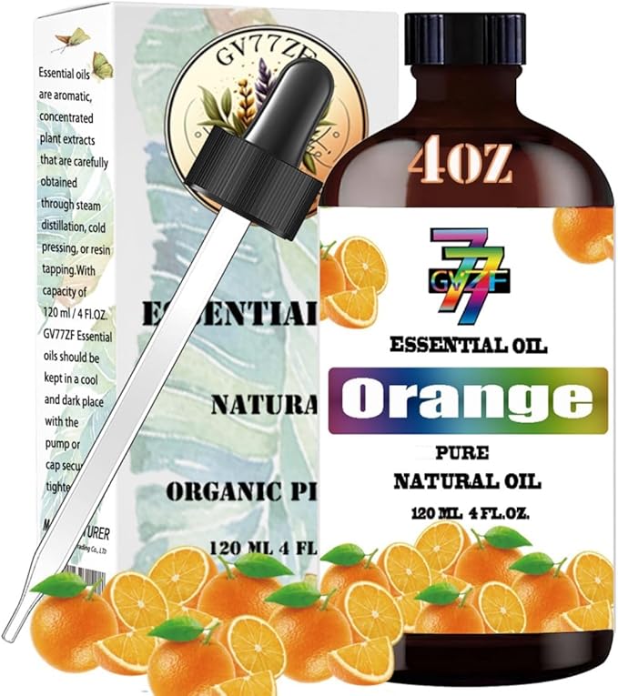 Sweet Orange Essential Oil (4 oz) โ 100% Pure Fragrance Oil for Diffusers, Humidifiers, Relaxation, Bath, Candles, Soap Making, DIY, Home Cleaning, Gifts