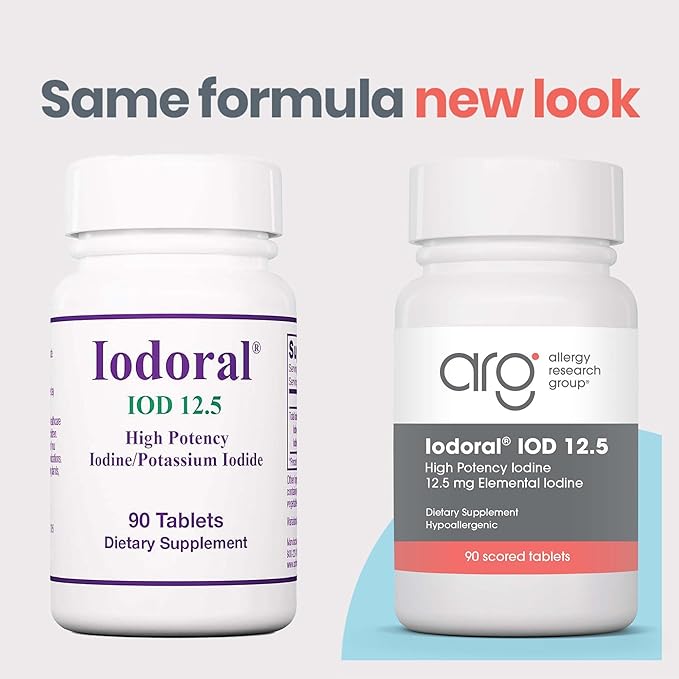 Optimox Iodoral 12.5mg Supplement – Iodine for Thyroid Support, Potassium Iodide Tablets, Lugol Solution, Daily Vitamins & Minerals - 90 Count