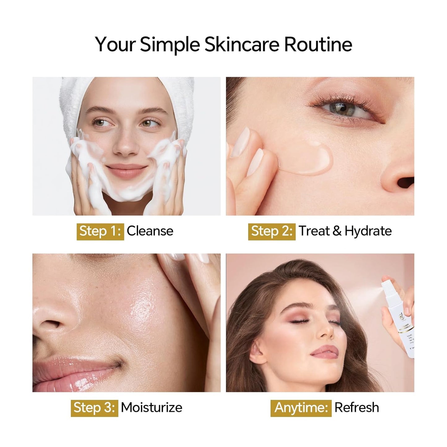 Bioactive Collagen Skincare Kit All In One for Travel Cleaning,Hydrating,Soothing,Repairing,Revitalizing,Anti-aging