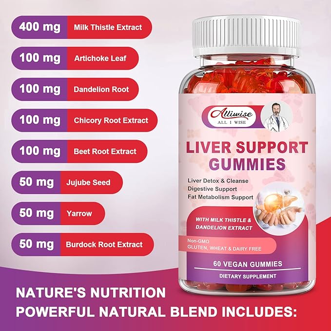 Liver Support Gummies with Milk Thistle 80% Silymarin