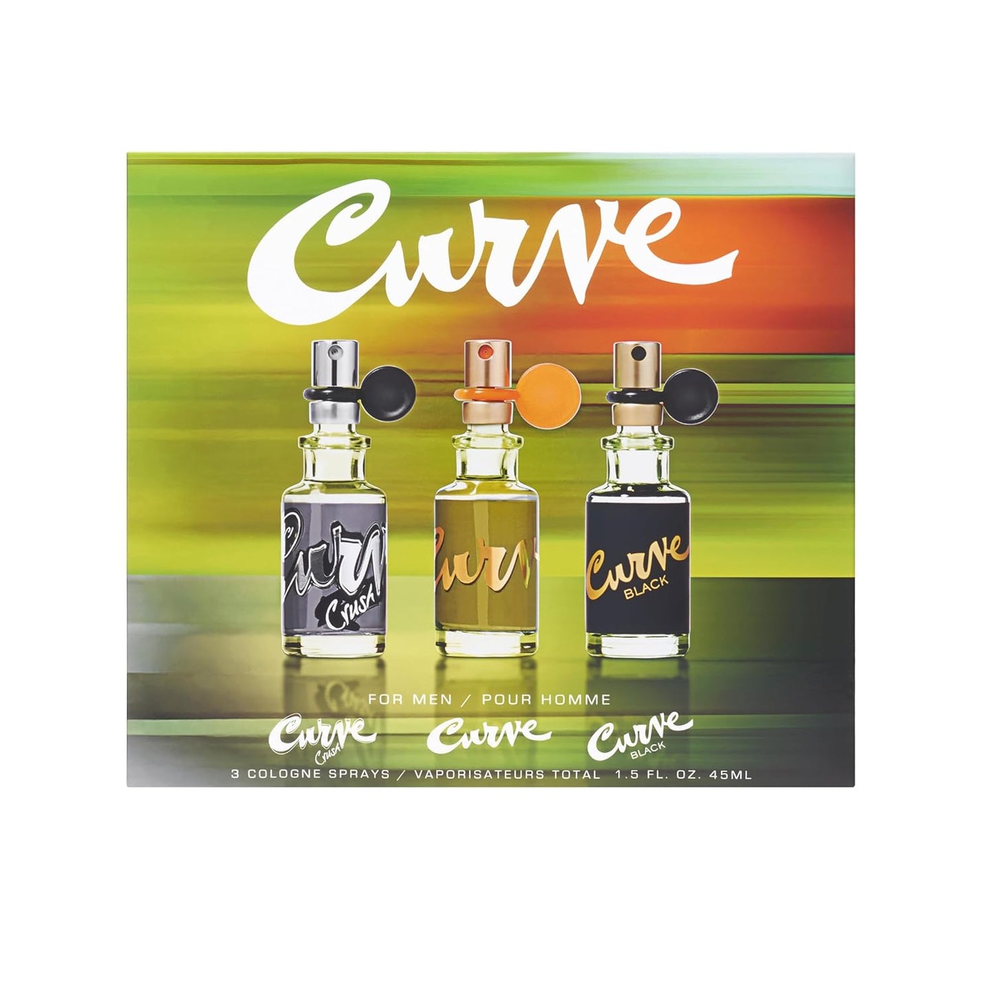 Curve Cologne 3-pc. Spray Coffret Gift Set for Men, Travel Size Fragrance, 0.5 fl oz