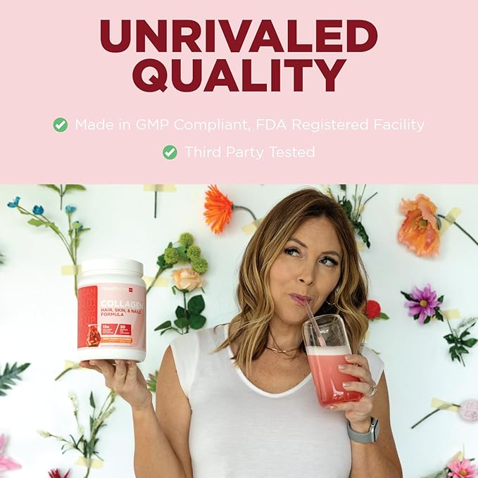 TransformHQ Beauty Collagen (30 Servings) Fruit Punch - Hair, Skin, & Nails Formula