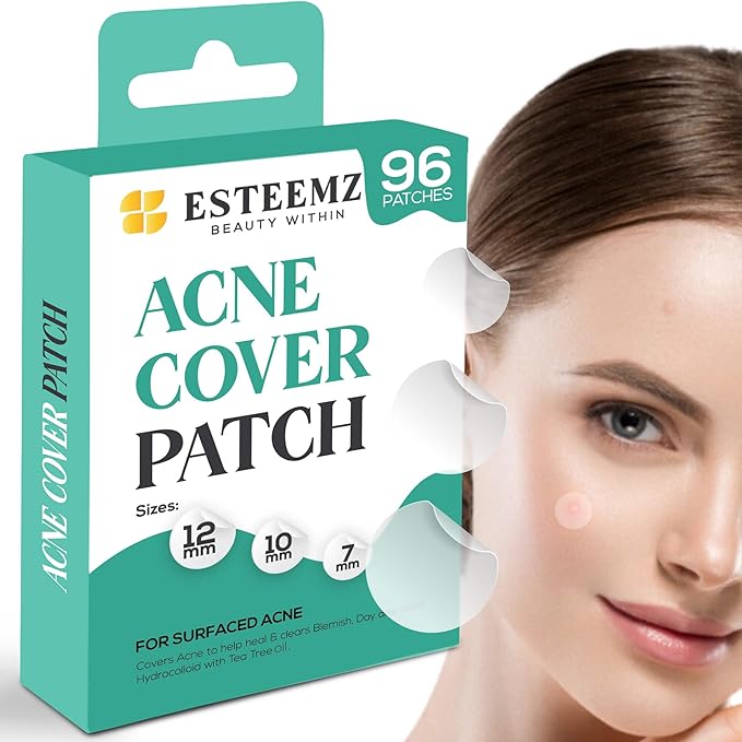 Advance Invisible Pimple Patches For Face (96 Pack) - Hydrocolloid Patch with Tea Tree Oil - Vegan Friendly Hydrocolloid Acne Patches For Face - 3 Size Pimple Patch Stickers (7,10,12mm)