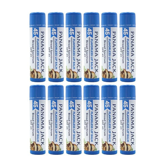 Panama Jack Sunscreen Lip Balm - SPF 45, Broad Spectrum UVA-UVB Sunscreen Protection, Prevents & Soothes Dry, Chapped Lips
