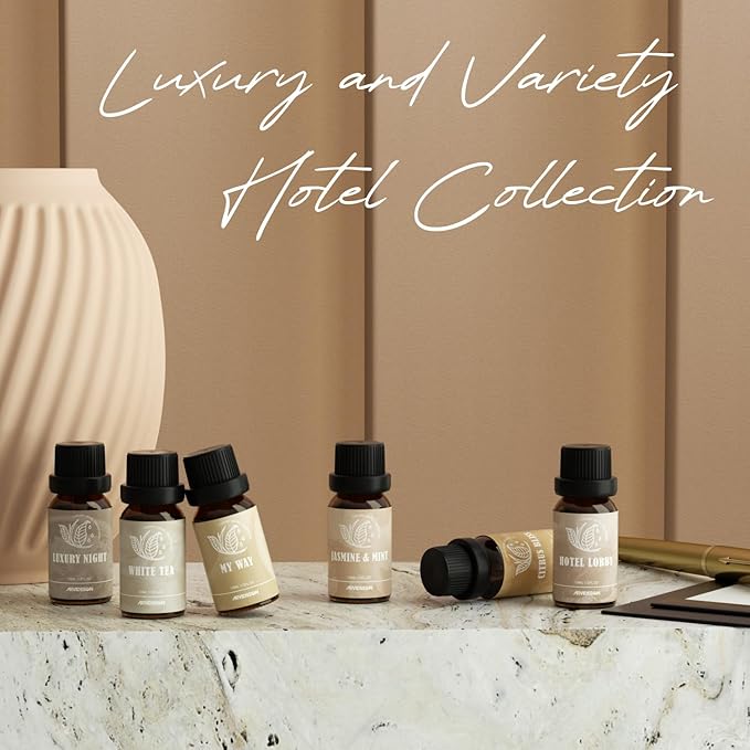 Hotel Diffuser Oils Gift Set, ARVIDSSON Luxury Fragrance Oil Blend, Hotel Scent Essential Oils for Diffuser, Jasmine & Mint, White Tea, Citrus Bliss, My Way, Gift for Women and Men