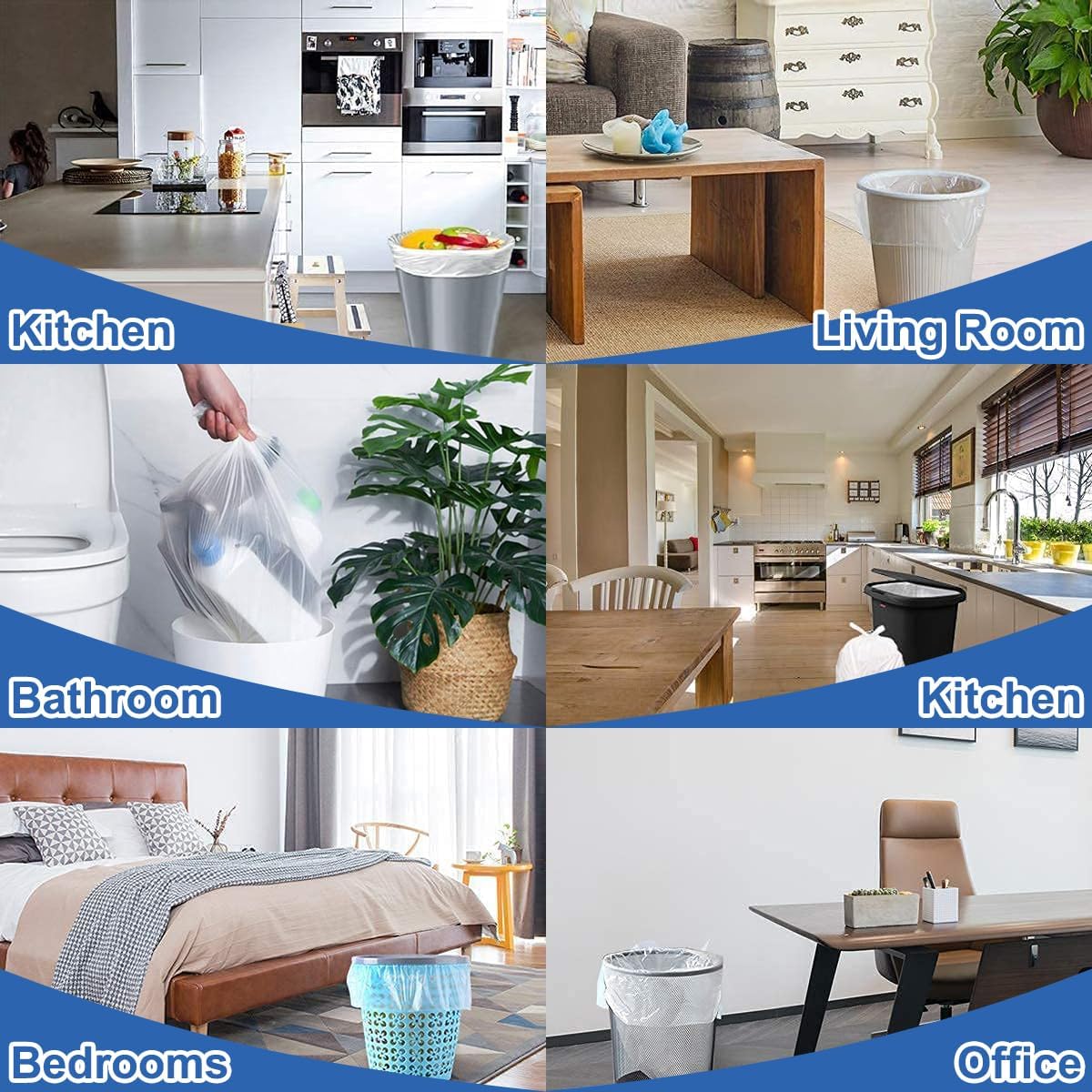 XUXRUS Bathroom Small Trash Bags 3 Gallon Garbage Bags for Home Office,120 Count,White,Fits 2-3 Gallon Bins