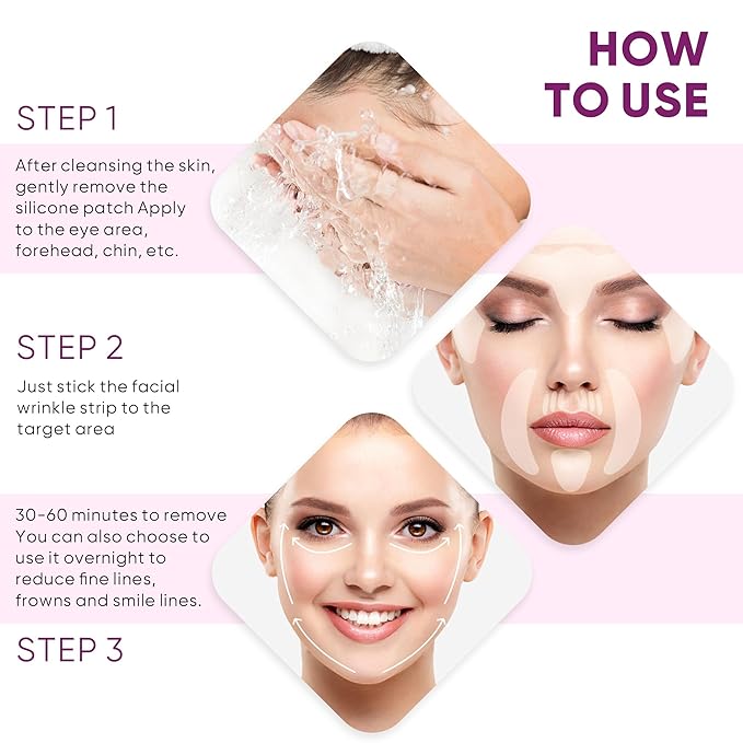 Advanced Facial Anti Wrinkle Patches: Face and Forehead Wrinkle Patches Whole Face Wrinkle Patches to Reduce Fine Wrinkles Frown and Smile Lines for Women and Men Overnight