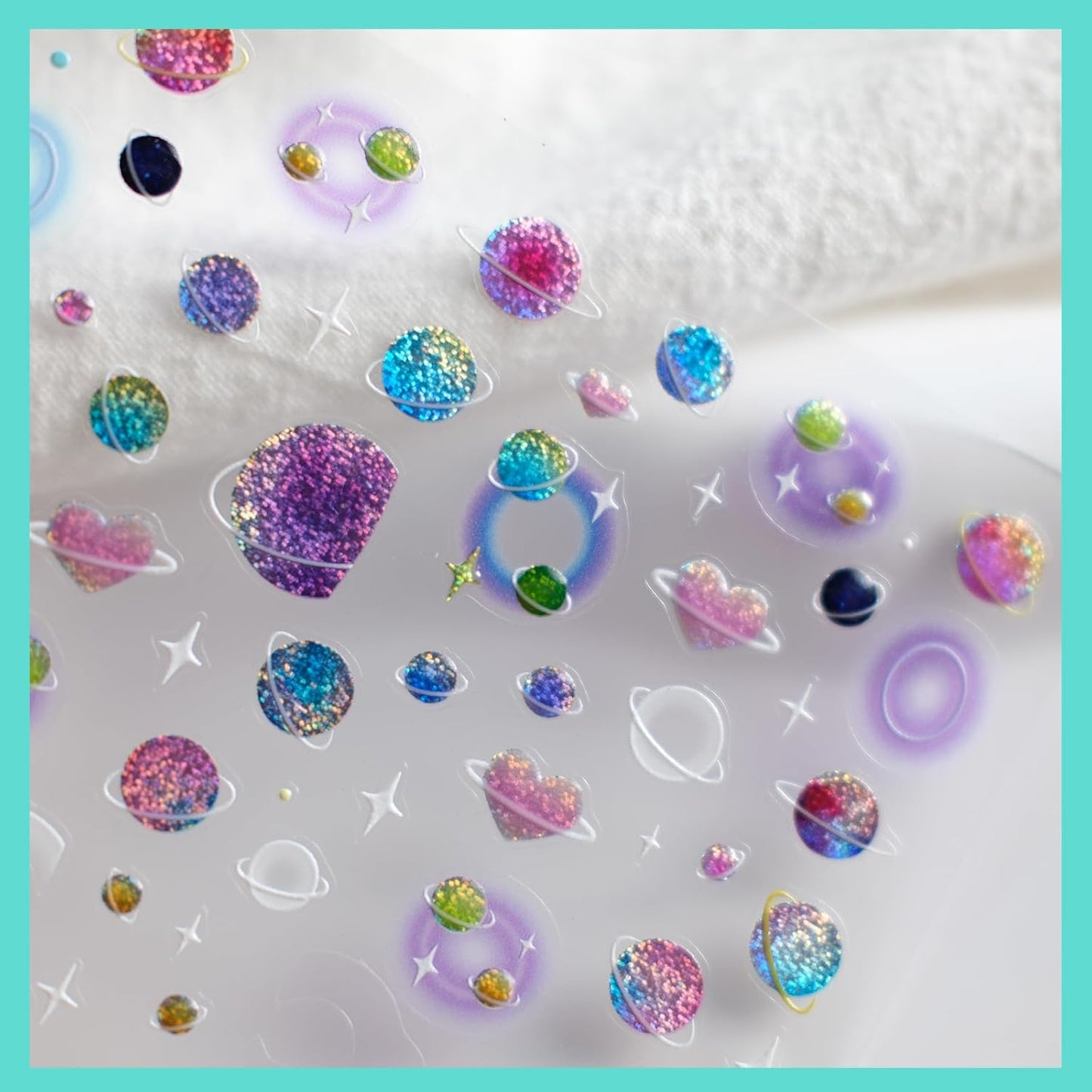 Sparkling Stellar Nail Art Stickers, Glittering Shinny Galaxy Nail Decals,Self-Adhesive, for Women Decorations