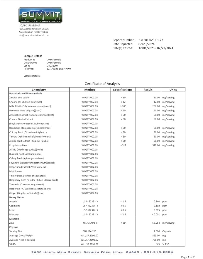 Third Party Tested Liver Supplement