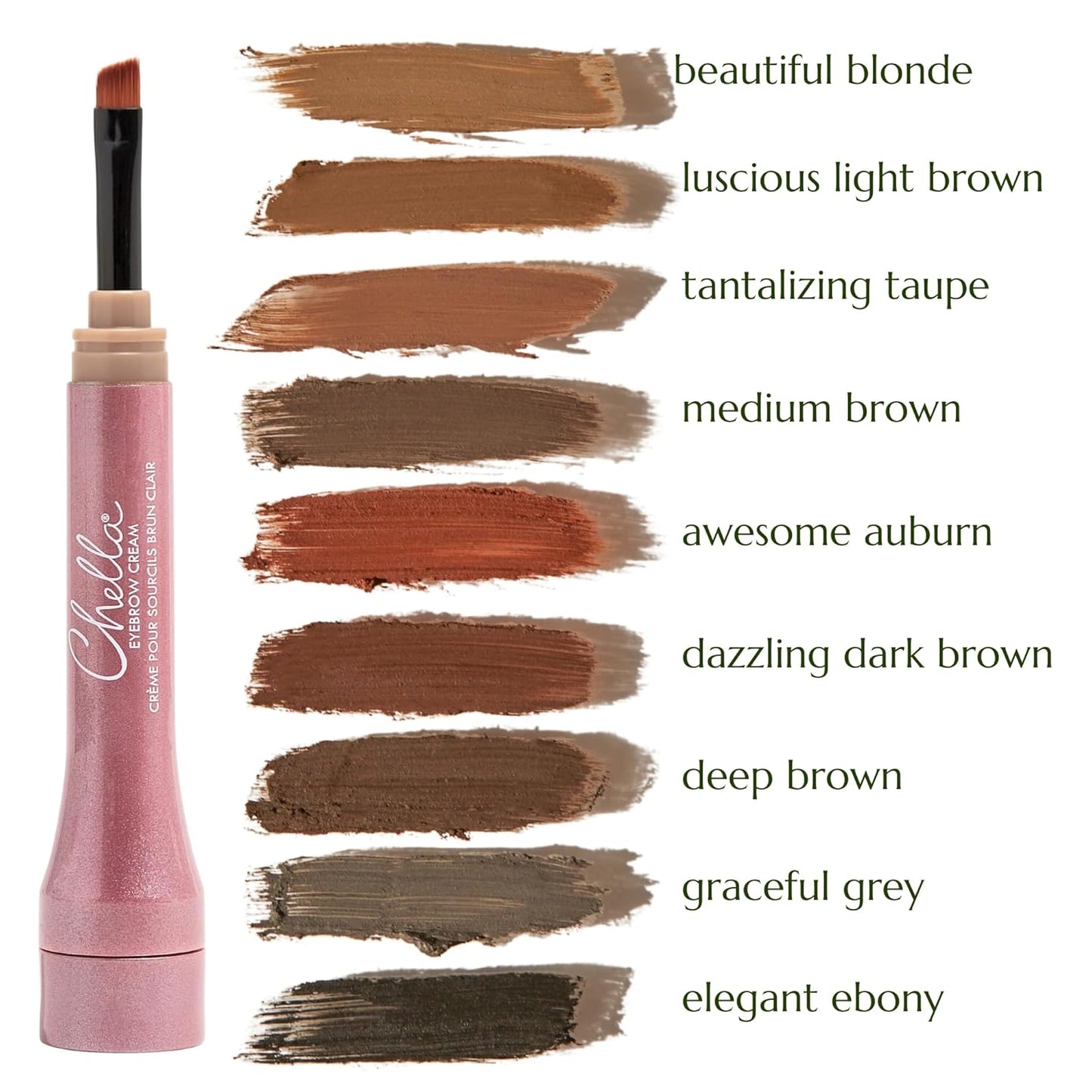 Chella Eyebrow Cream, Dazzling Dark Brown - Vegan, Cruelty Free, Paraben Free, Gluten Free Eyebrow Pomade Makeup - Long Wearing, Velvet Consistency, Water Resistant