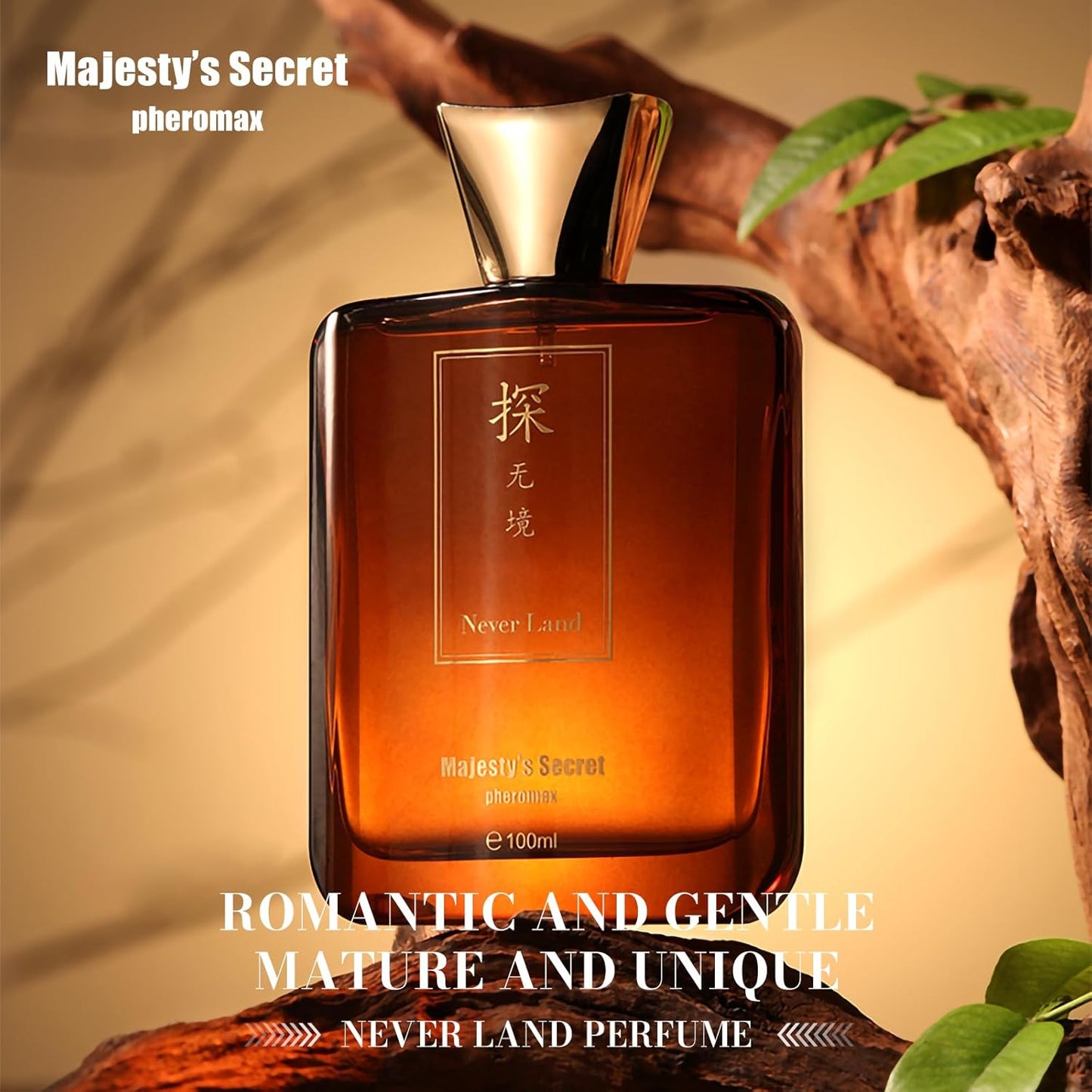 MAJESTY'S SECRET PHEROMAX Cologne for Men – 3.4 fl oz Eau De Parfum Spray, Long Lasting Premium Men’s Cologne with Masculine Scent, Luxury Gift for Boyfriend, Husband, or Dad (TAN Never Land)