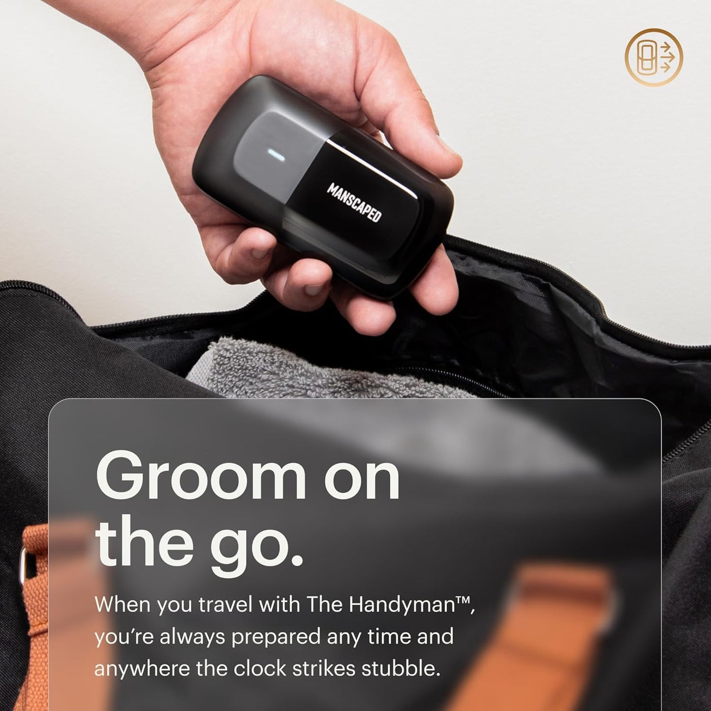 MANSCAPED® The Handyman™ Compact Face Shaver – Portable Men’s Travel Facial Hair Groomer, USB-C Rechargeable Razor, Electric Foil Face Shaver, Waterproof, Cordless, Dual-Action SkinSafe® Foil Blades