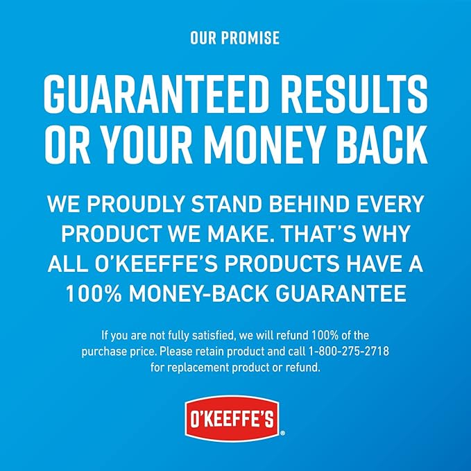 O'Keeffe's for Healthy Feet Foot Cream - 3 oz Travel Size Tube (1 Pack) - Guaranteed Relief for Extremely Cracked, Dry Feet, Repairing Skincare, Instantly Boosts and Retains Moisture Levels