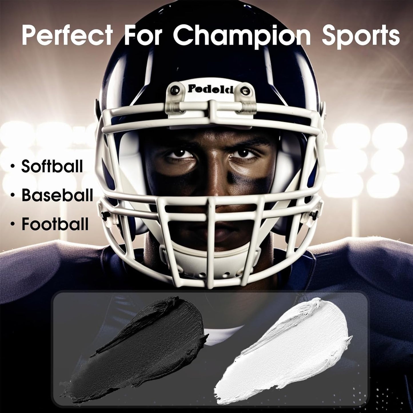 BOBISUKA Black & White Painting Kit - 2 Face Body Paint Sticks with 2 Paintbrushes & 2 Sponges Halloween Makeup Set for Clown Skeleton Skull Cosplay Special Effects Costume SFX , Eye Black for Sports