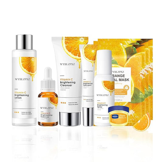 9PCS Facial Skin Care Kit for Women,Skin Care Set with Cleanser,Facial Toner,Eye Cream,Face Serum,Hydrating Spray,Tinted Lip Balm & 3 Pcs Face Masks Set