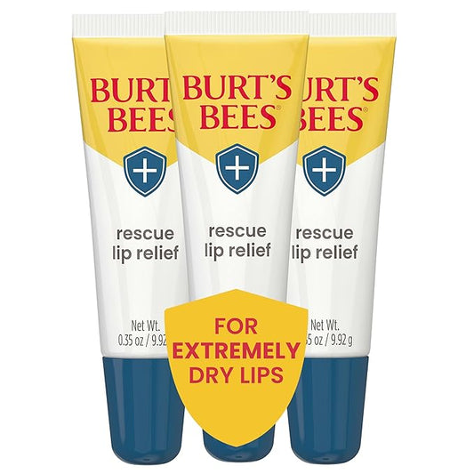 Burts Bees Rescue Lip Relief with Shea Butter and Echinacea, 100% Natural Origin, 0.35 Ounces