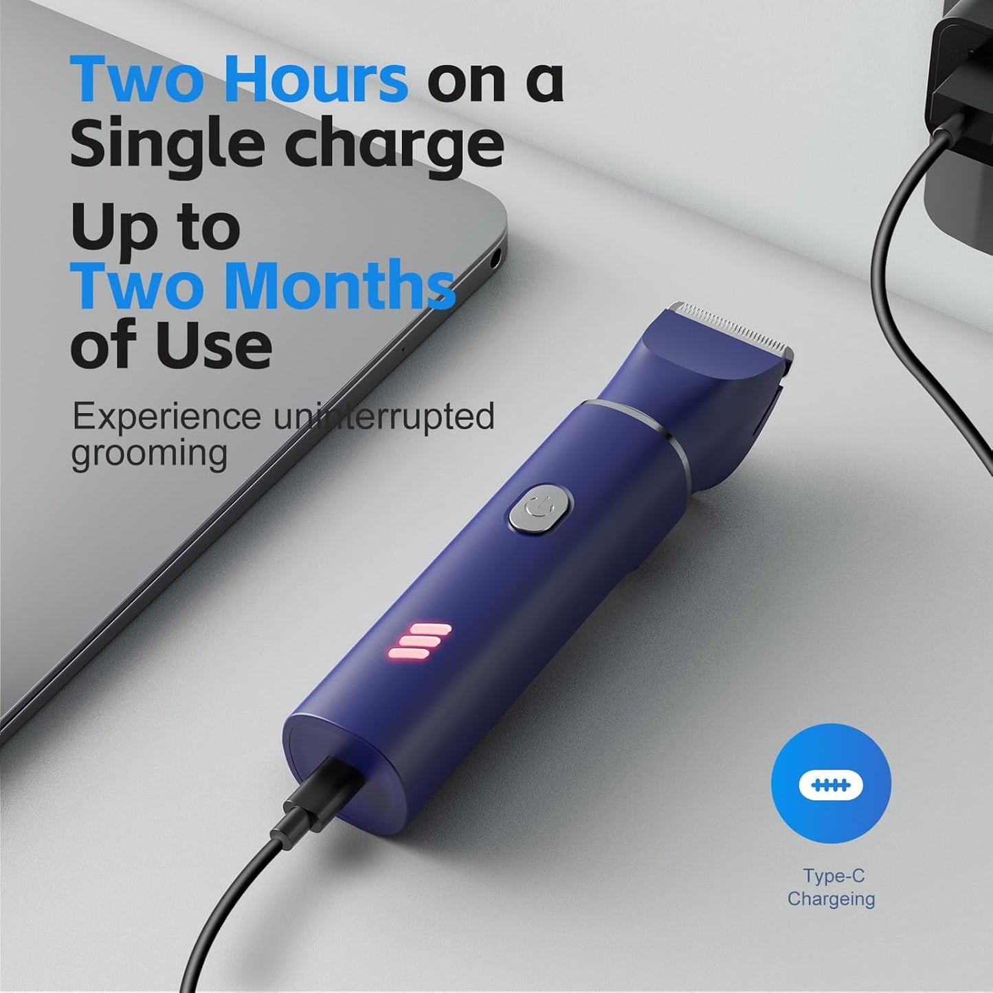 Electric Razor for Men: Manscape Body Trimmer for Mens Gifts, Electric shavers, IPX7 Waterproof, USB-Rechargeable,Replaceable Blade, Blue